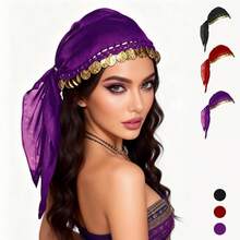 1pc Belly Dance Accessory Coin Headband, Dance Performance Headpiece, Hat (Random Color Packaging And Product Delivery) - Multicolor - View 1