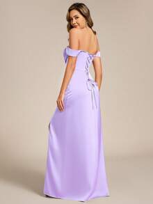 EVERPRETTY Elegant High Slit Off-Shoulder Formal Evening Gown, Suitable For Balls, Galas, Graduation Ceremonies, And Other Formal Occasions - Mauve Purple - View 2