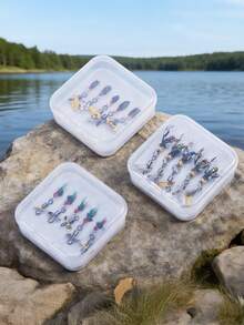 GOTURE 10个微型鱼钩+有毒蚊子掉胶手工拟饵，适用于鲤鱼/鲷鱼/鲶鱼 - 彩色 - 查看 6