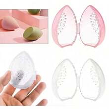 Durable Makeup Sponge Holders,Cosmetic Egg Storage Box Beauty Sponge Stand Storage Case Makeup Blender Puff Holder Empty Cosmetic Transparent Puffs Box - Transparent, Moisture-Proof Storage Case With Multi-Hole Design - Breathable And Portable For Travel, Ideal Beauty Organizer For Cosmetics, - 彩色 - 查看 9