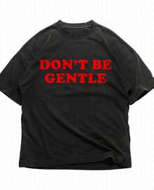 Camiseta Gráfica Oversized Dont Be Gente - Camiseta con Texto Rojo Estilo Gótico de los 90s Y2K Feminista, Camiseta Streetwear Atrevida para Mujer y Hombre, Camiseta Retro para Mujer - Negro - Ver 1