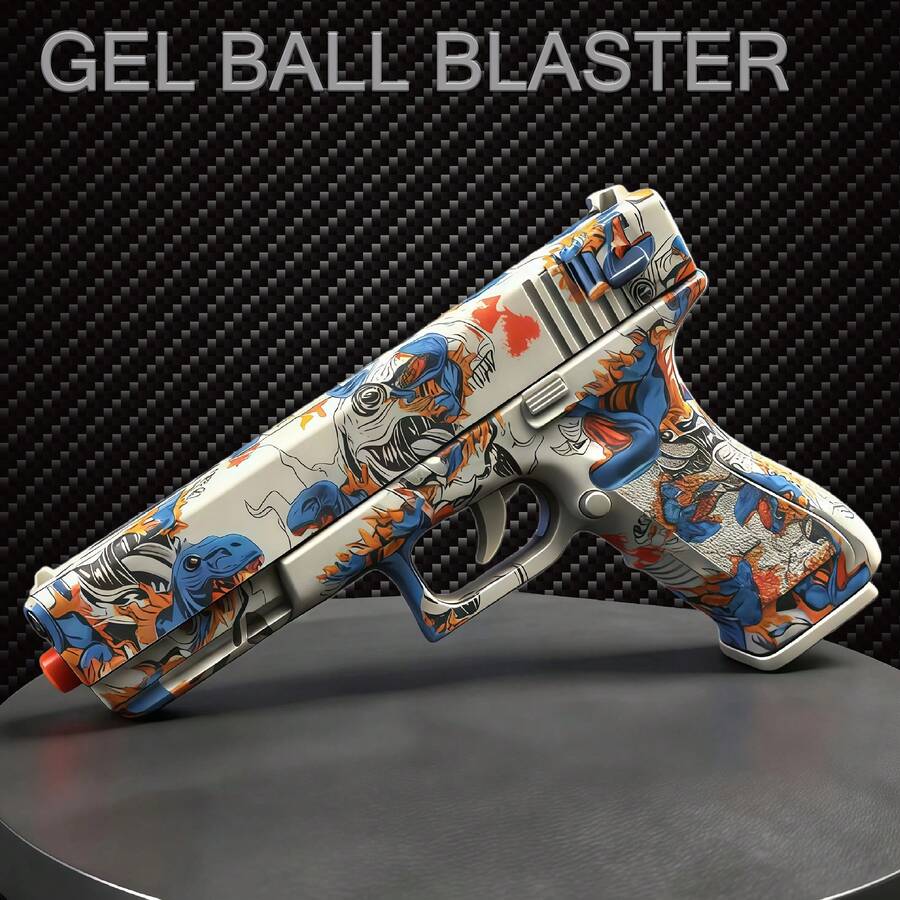 QICOOCIQ Shooting Toy Gel Ball Blaster, Fully Manual Outdoor Toy Model Without Charging, Suitable For Backyard Games,Gift(Without Water Beads) - Blue - View 1