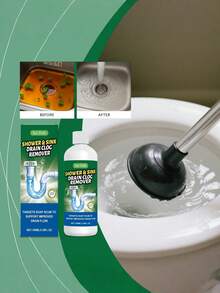 JUE FISH 管道堵塞清除剂，厨房水槽管道毛发油脂堵塞清洁剂，家用管道疏通剂 - 液體 - 查看 1