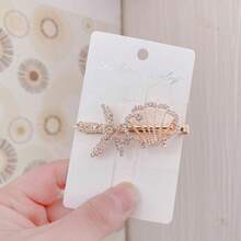 1件装 时尚女士闪亮合金水晶水钻贝壳金属发夹配饰 - 圖片色 - 查看 2