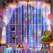 1 Stück LED Vorhanglichter mit Fernbedienung, bezaubernde Lichterketten für Hochzeitsdekoration - USB betrieben, 8 Beleuchtungsmodi, für Zuhause Schlafzimmer Fenster Wand, geeignet für Einzelparty, Hochzeit, Geburtstag, Party, Valentinstag Dekoration, Saisonale Dekoration, Feiertags Beleuchtung - USB-Vorhanglicht - Übersicht 13