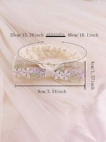 3个婴儿花朵蝴蝶结发带，可爱甜美 - 彩色 - 查看 10