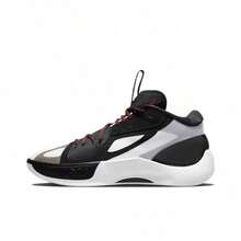 Nike Jordan Zoom Separate PF Doncic 圆头系带鞋，织物和合成革 TPU 缓震防滑耐用支撑中帮 Air Zoom 篮球鞋，男款，黑白配色，国内版 - 黑色 - 查看 18