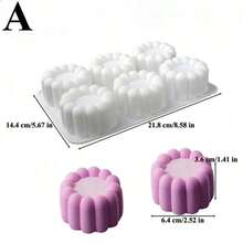 Khuôn làm bánh mousse 6 ngăn chống dính, dụng cụ làm bánh DIY, khuôn silicon để nướng bánh, khuôn bánh mousse sô cô la hình hoa, trái tim, ngôi sao, bộ khuôn nướng sô cô la nhiều ngăn có rãnh, cốc đựng bánh ngọt tráng miệng tái sử dụng, dụng cụ làm bánh cưới trong nhà bếp. - Nhiều màu - Xem 13