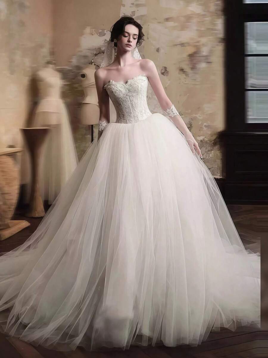 Elegante abito da sposa sexy, abiti per l'ufficio civile, abito da sposa, abito da festa da serata, abito di compleanno per matrimoni di campagna, cerimonia romantica in chiesa, abito da sposa, adatto per matrimoni, appuntamenti, feste, festa per single, vacanze, occasioni formali, abito da cena, abito da ballo, festa di fine anno, festa da cocktail, abito per ospiti di nozze, diploma - Bianco - Visualizzare 1