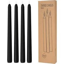 4 Pack 10-Inch White Taper Candles Dripless Smokeless Unscented 8-Hour Long Burning Hand-Poured Tall Candlesticks Ideal For Weddings Dinner Parties Home Decor Tabletop Candles For Special Occasions - Black - View 12