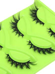 5 Pairs European And American Style Green Fox Eye Thick Curly False Eyelashes, Essential For Beginners - Cat Eye Lashes - View 5
