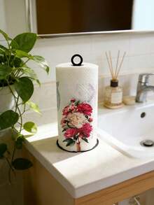 金属牡丹玫瑰纸巾盒——春日装饰品，适合装点美丽的厨房和家居，浪漫花束造型。其坚固的铁质结构使其成为节日庆典、情人节和母亲节的完美礼物。 - 彩色 - 查看 10