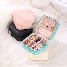 1pc Mini Jewelry Box, Small Travel Jewelry Storage Box, Portable Jewelry Box, Mini Storage Display Box, Suitable For Rings, Earrings, Necklaces (4 Colors - 1 Piece) - 1PC-pink - View 5