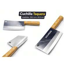 Cuchilla Taquera Profesional – Acero Ultra Afilado con Mango de Madera - 29,5 x 10,5 - Ver 5