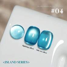 MIANEL 10ml 蓝色岛屿玻璃珠猫眼凝胶指甲油，2026 冬季新款美白蓝色指甲油，蓝色、白色、绿色美甲，情人节美甲礼物（女士） - 彩色 - 查看 19