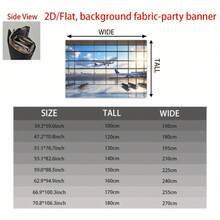 2D Flat, 1pc Airport Terminal Party - Real Airplane Runway Background, No Power Required, Birthday, Wedding, Aviation Theme Party Decoration - Durable Polyester Fabric, Home, Office, Cafe, Bar Decoration, Smooth Texture, Lightweight Material, Commercial Venue Backdrop, Airplane Theme, Easy To Hang - 彩色 - 查看 7