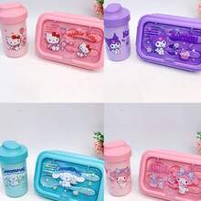 SANRIO Bộ hộp cơm trưa hoạt hình cỡ lớn có bản quyền của , kèm sticker tự dán, hộp cơm  dễ thương dùng được trong lò vi sóng - Hộp cơm đáng yêu, quà tặng sinh nhật, ngày Valentine, đám cưới, phụ kiện du lịch. - Nhiều màu - Xem 8