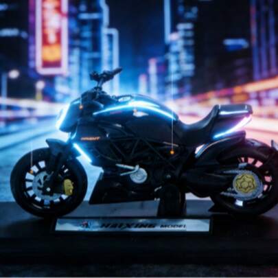 New Motorcycle Model Toy With Base, Sliding Alloy Toy For Boys, Recommended Gift For Holiday, Birthday, Valentine's Day, Gift, Perfect Gift, Valentine's Day Gift For Her, Toys For Girls, Easter, Gifts, Cute Stuff