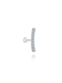 1Pc 925 Sterling Silver Moissanite Cute Heart Stud Earring Flat Back Cartilage Helix Piercing Hypoallergenic Pure Silver Suitable For Women'S Daily Wear,Wedding,Parties, And Banquet Occasions - Silver - View 20