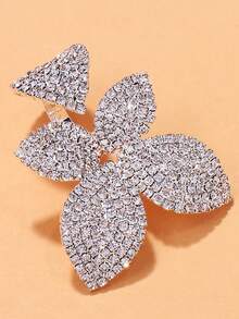 1枚银色全镶钻大花朵单戒指，适合宴会、鸡尾酒会、婚礼等场合。 - 銀色 - 查看 6