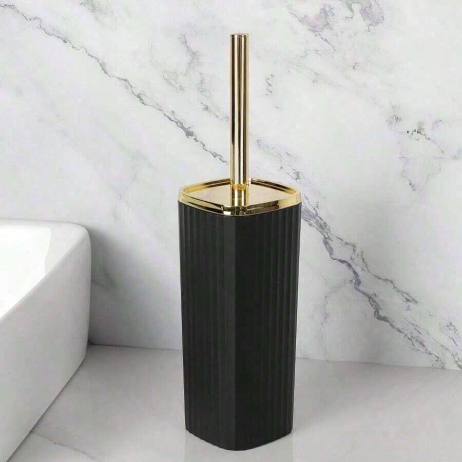 One Long-Handled Electroplating Toilet Brush Set For Cleaning Toilet Bowl With No Dead Ends, Toilet Brush With 1 Storage Cup, 2pcs Combo Set For Bathroom Cleaning, Household Toilet Cleaning Kit, Bathroom Brush, Toilet Brush, No Dead Angle Long Handle Toilet Cleaning Brush, Hard Bristle Toilet Brush, Bathroom And Squat Clean Tool For Household Use Bathroom Decor Summer - 多款 - 查看 1