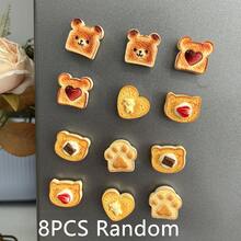 3 件/6 件卡通吐司树脂冰箱贴，创意磁贴，可爱装饰磁铁，个性化冰箱贴，适用于厨房、办公室、白板、储物柜和洗碗机、厨房和家居装饰、派对礼品 - 彩色 - 查看 21