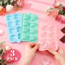 3 Pcs Heart Shaped Silicone Molds Nonstick Heart Chocolate Muffin Molds For Galentine Valentine's Day Candy, Brownies, Tartlets, Soaps, Pudding, Dessert BaFKing(Medium,8 Holes,Pink,Blue,Gre1en) - 粉紅色中號 - 查看 5