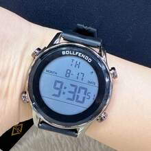 Men's Digital Watch With Digital Display Showing Time, Date, Day Of The Week, And Stopwatch Function, Available In Four Colors. 47 Mm Case. - Black - View 2