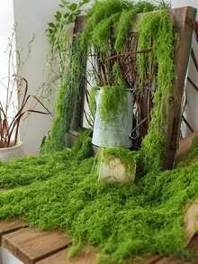 1片逼真仿真苔藓，适用于DIY工艺品和家居装饰 - 栩栩如生的绿色植物草，DIY仿真苔藓微景观布局，逼真的仿真绿植 - 套装，防褪色仿真苔藓装饰，适用于室内盆栽植物、仿真苔藓工艺品、DIY仿真苔藓装饰，适用于微景观和婚礼装饰 - 彩色 - 查看 11
