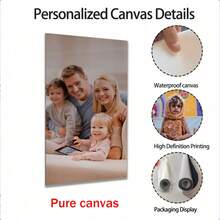 1. 定制照片墙画，个性化家居及办公装饰，适用于卧室、客厅、餐厅、季节性展示、家庭肖像艺术、动漫/游戏风格家庭肖像画。采用耐用帆布材质，可选素面帆布或带框版本。下单前请仔细核对（请上传清晰照片；模糊图片会影响打印质量）。 - 彩色 - 查看 16