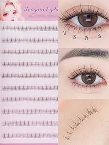 120片免胶假睫毛贴，持久卷翘睫毛，单片分段式大容量 - 黑色 - 查看 7