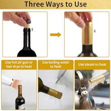 Wine Sealer For Wine Bottles - 50 Pcs PVC Heat Shrink Capsules T-Shape Cork Stopper With Black Plastic Top For Cellar And Home Use - -pVC Heat Shrink Capsules and Corks- - View 3