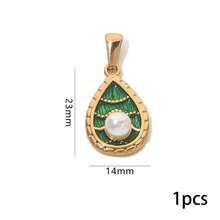 1 件 304 不锈钢 18K 镀金镂空水滴吊坠，镶嵌水钻，女士不锈钢吊坠 DIY 首饰配件 - 金黃色 - 查看 9