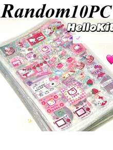 10 piezas de pegatinas de planificador de dibujos animados japoneses de alto valor, pegatinas adorables para regalos DIY, decoración, botellas de agua - Multicolor - Ver 10