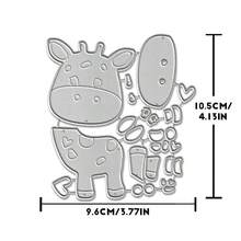 Troqueles creativos con diseño de jirafa, herramienta DIY para scrapbooking, álbum y estarcido, para hacer tarjetas de felicitación, recortar papel para manualidades, plantilla de troqueles para hacer tarjetas de regalo. - plata - Ver 7