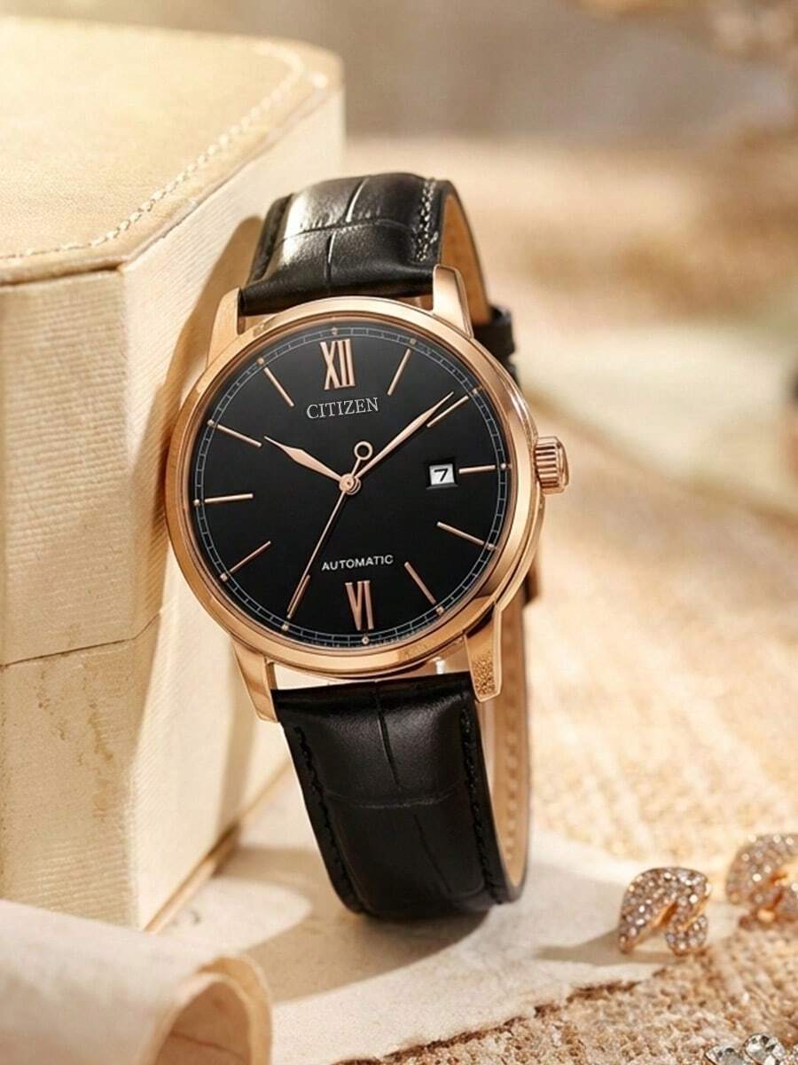 CITIZEN Reloj de cuarzo casual y clásico impermeable para hombres con calendario, reloj analógico minimalista de moda, regalo para hombres - Negro - Ver 1