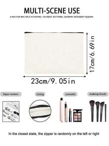 1pc Pink Ballet Girl & Letter Print Personalized Makeup Bag, Music Girl Pattern Cosmetic Storage Pouch, Personalized Letter Music Festival Bridesmaid Gift Makeup Bag,Pouch,Makeup Pouch,Travel Essential - Multicolor - View 11