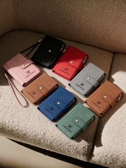 Short Retro PU Leather RFID Passport Case Wristband Multi-Slot Travel Essential