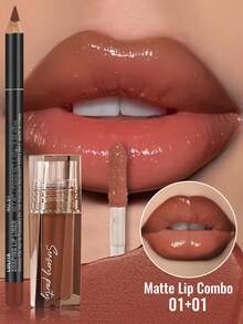 Pudaier 3PCS Hydrating Lip Gloss & Lip Liners Set Lip Combo- Define Your Lips With 3D Precision, Achieve Dewy Look For Any Occasion, Perfectly Versatile For Every Makeup Style! - 3PCS SET - View 5