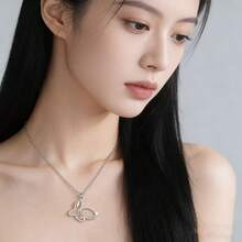 1PC Custom Rabbit Name Necklace Personalized Cute Pet Bunny Nameplate Necklace Stainless Steel Minimalist Line Rabbit Necklace Gift For Her Ladies Animal Jewelry - Multicolor - View 9