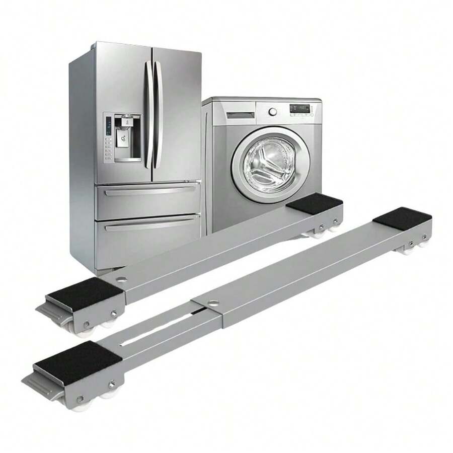 Base Support With Wheels For Refrigerator, Stove, Dishwasher, Cart Base Up To 200kg - Blanco plateado - Ver 1