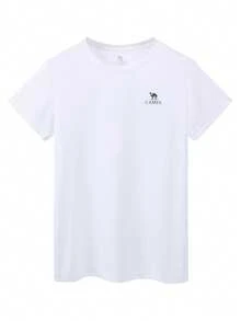 CAMEL CROWN Women's Knit Crew Neck Short Sleeve T-Shirt, Quick-Dry Breathable, Solid Color, Sportswear Couple Style, Short Sleeve T-Shirt - White - View 8