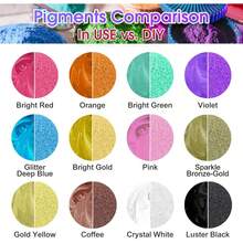 Bột nhũ ăn được 9 màu NiHome, bột kim tuyến lấp lánh, bột nhũ ánh kim dùng để trang trí thực phẩm, rắc lên đồ uống, rượu vang, bánh ngọt, kẹo, món tráng miệng, tiệm bánh, nhà hàng, thuần chay (0.18oz/5g) - Nhiều màu - Xem 5