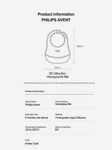 Philips Avent Yếm ăn cho bé bằng silicon - Nhẹ, thiết kế khóa cài, họa tiết dễ thương cho bé trai và bé gái, lý tưởng cho việc cho ăn, bền và dễ vệ sinh, phụ kiện cho ăn. - Nhiều màu - Xem 11