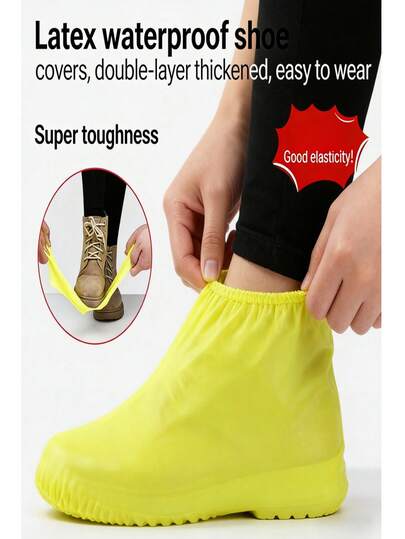 1 Pair Of New Waterproof Shoe Covers, Anti-Slip Rain Boot Covers, Thickened Outdoor Waterproof Shoe Covers, Suitable For Both Men And Women As Rain Boot Covers