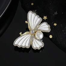 Exquisite funkelnde Kleeblatt-Brosche, hochwertige grüne elegante Anstecknadel, neues Modeaccessoire - Schmetterling - Übersicht 3