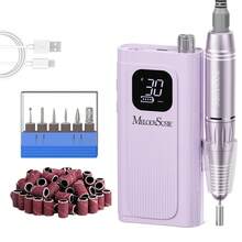 Professional Nail Drill Kit, 30000RPM Cordless Electric Nail File With LCD Display, Rechargeable 4000mAh Battery, Low Noise, Pink Nail Efile For Acrylic & Gel Nails, Manicure Pedicure, Salon & Home Use, Y2K Nails ShineYourWay,Christmas Gifts-Purple - Purple - View 1