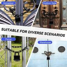 Cerradura de cadena de acero endurecido avanzada, resistente a la lluvia, con cadena de puerta, cerradura de  antirrobo - como en la foto - Ver 6