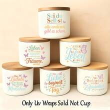 32pcs German Positive Quote Stickers Theme Rub On Transfer Stickers Decals Set - Butterfly Motivational Sayings Transfer Paper For Furniture, Glass, Easy Apply DIY Home & Life Inspired Self-Adhesive Plastic Decals - Multicolor - View 2