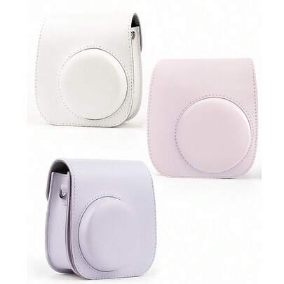 Bolsa para cámara instantánea blanca/morada/rosa, bolso bandolera de estilo retro compatible con Mini 11/Mini 12
